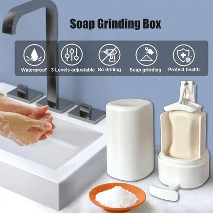 Soapy Bar Grinder Wall-Mounted Soap Grinding Box Creative Refillable Soapy Bar Dispenser Solid Soapy Container for Washing Hand