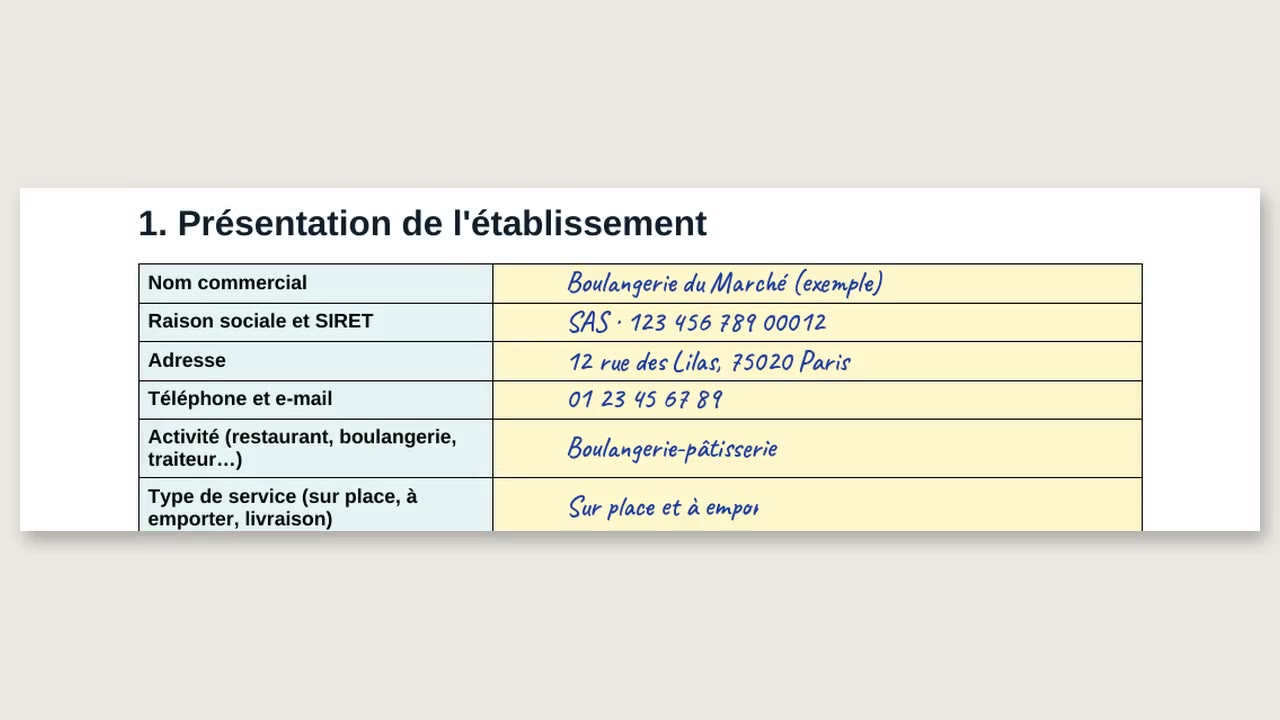 Remplissez votre plan de maîtrise sanitaire