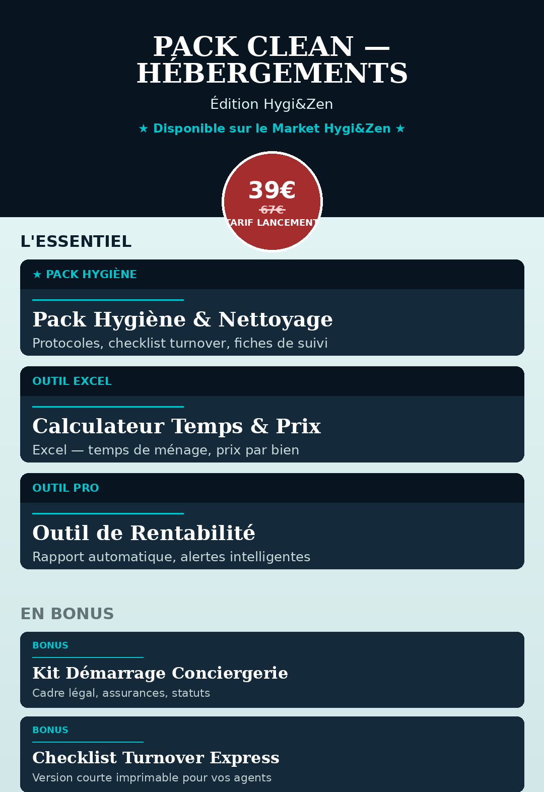 Pack Clean — Hébergements