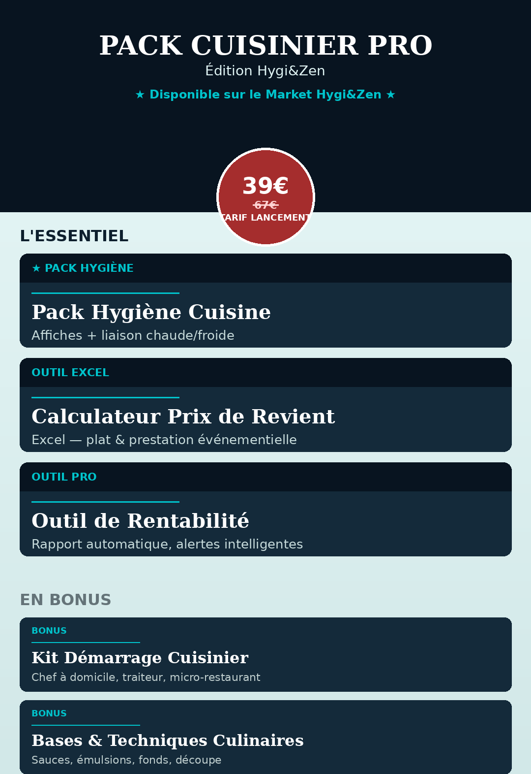 Pack Cuisinier Pro